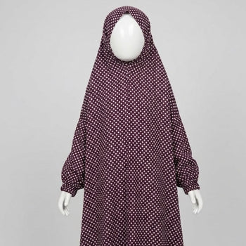 Kids Namaz Chadar With Sleeves (Age 6-14 years) - Maroon