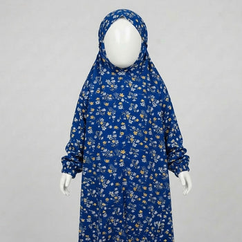 Kids Namaz Chadar With Sleeves (Age 6-14 years) - Blue