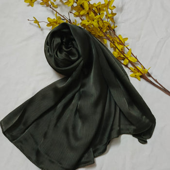 Crinkle Silk Matte - Dark Olive Green