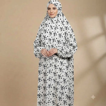 Namaz Chadar With Sleeves - White