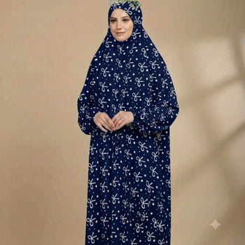 Namaz Chadar With Sleeves - Navy Blue