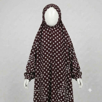 Kids Namaz Chadar With Sleeves (Age 6-14 years) - Maroon
