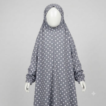 Kids Namaz Chadar With Sleeves (Age 6-14 years) - Grey