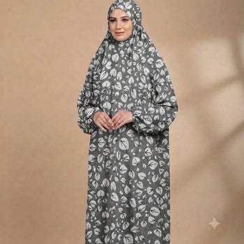 Namaz Chadar With Sleeves - Light Grey