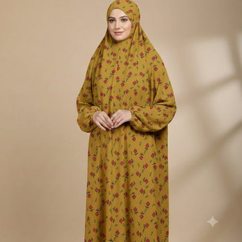 Namaz Chadar With Sleeves -  Mustard