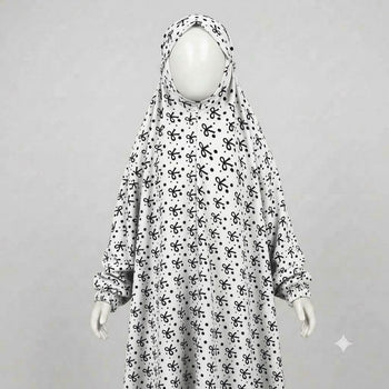 Kids Namaz Chadar With Sleeves (Age 6-14 years) - White