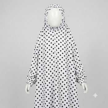 Kids Namaz Chadar With Sleeves (Age 6-14 years) - White