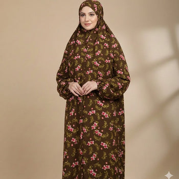Namaz Chadar With Sleeves - Light Brown
