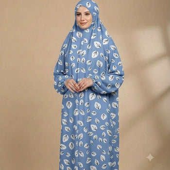 Namaz Chadar With Sleeves - Sky Blue