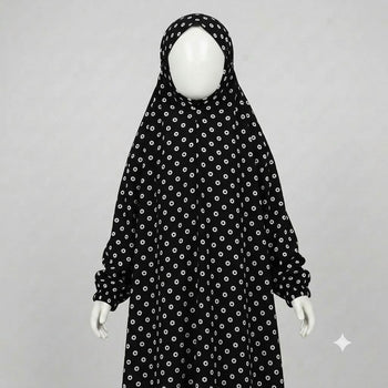 Kids Namaz Chadar With Sleeves (Age 6-14 years) - Black
