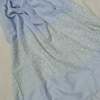 Embroidered Hijab - Sky Blue