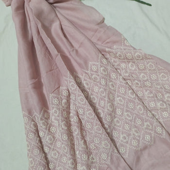 Embroidered Hijab - Light Pink