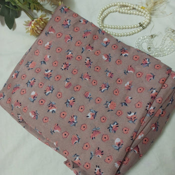 Namaz Chadar With Sleeves - Rosewood With Pink Flowers