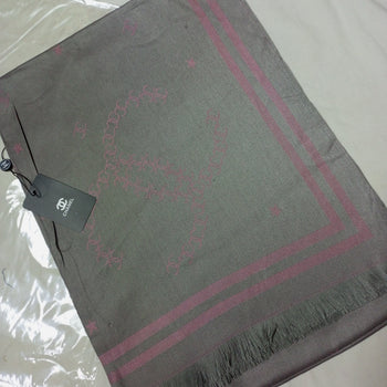 Chanel Stole – Grey With Pink