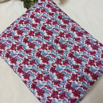 Namaz Chadar With Sleeves - Blue Maroon Flowers