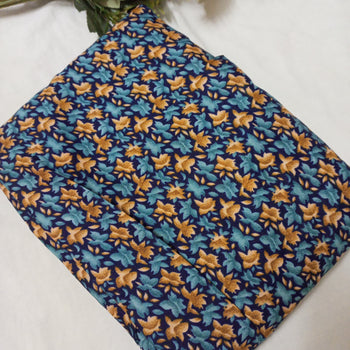 Namaz Chadar With Sleeves - Teal Brown Flowers