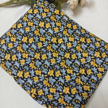 Namaz Chadar With Sleeves - Blue Yellow Flowers