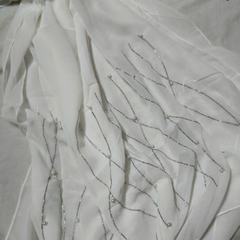 Fancy Georgette - Pearl White