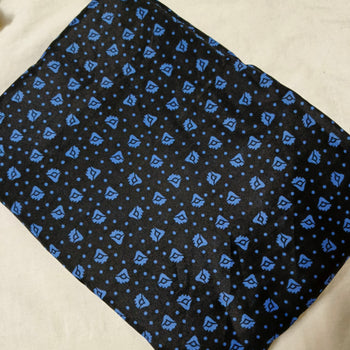 Namaz Chadar With Sleeves -  Black With Blue Flowers
