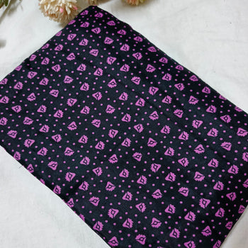 Namaz Chadar With Sleeves -  Black With Pink Flowers
