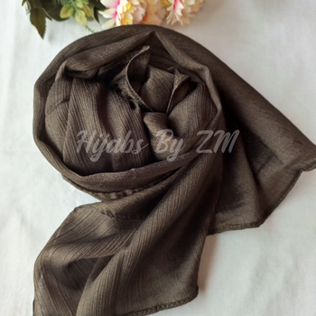 Crinkle Silk - Dark Brown