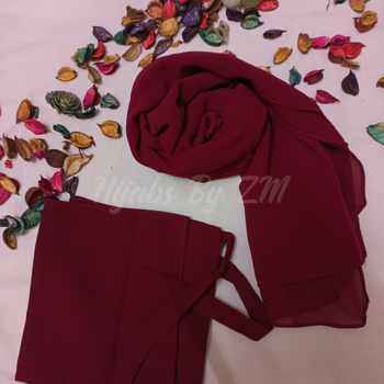 Hijab Niqab Set - Maroon