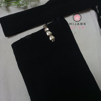 Saudi Niqab - Black with Fancy Buckle