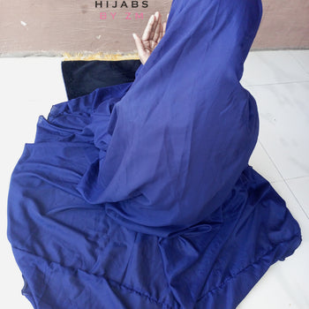 Namaz Chadar With Sleeves - Plain Navy Blue