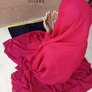 Namaz Chadar With Sleeves - Plain Maroon