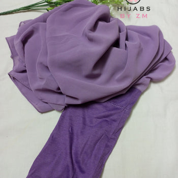 Tube Cap Attached Hijab - Lilac