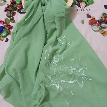 Fancy Georgette - Caribbean Green