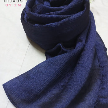 Crinkle Silk - Navy Blue