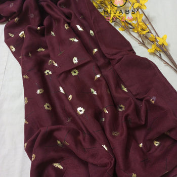 Block Printed Hijab - Maroon