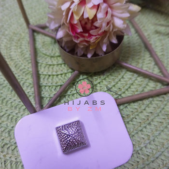 Textured Square Magnetic Pin -  Metallic Silver