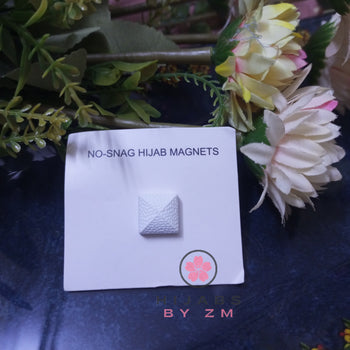 Textured Square Magnetic Pin - White