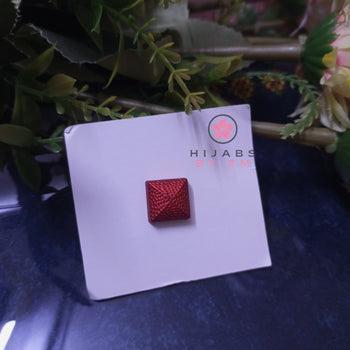 Textured Square Magnetic Pin - Maroon