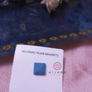 Textured Square Magnetic Pin - Blue