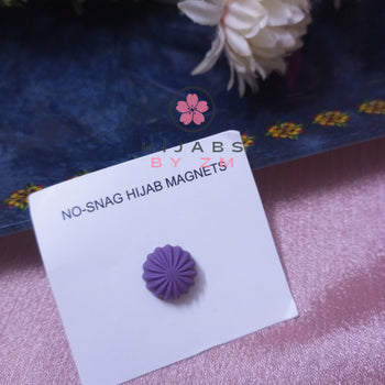 Flower Style Magnetic Pin - Purple