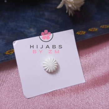 Flower Style Magnetic Pin - Pearl White