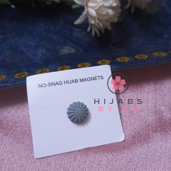 Flower Style Magnetic Pin - Grey