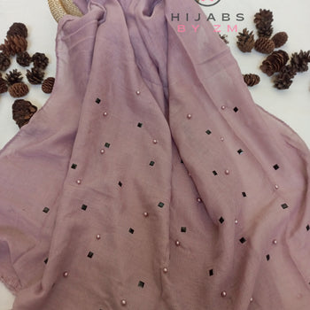 Pearl & Stones Studded Hijab - Mauve