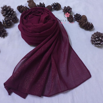 Shimmery Georgette - Maroon