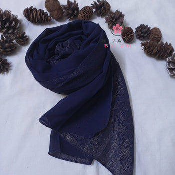 Shimmery Georgette - Navy Blue