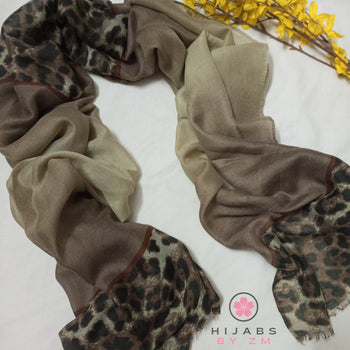 Cheeta Print Hijab - Brown