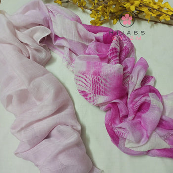 Two Tone Print Hijab - Pink