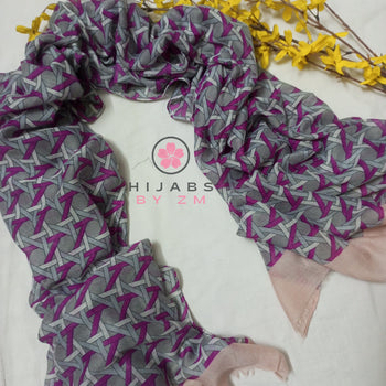 Criss - Cross Print Hijab - Pink