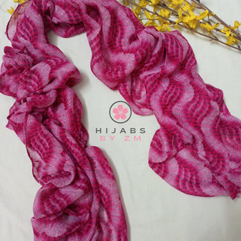 Classy Print Hijab - Pink