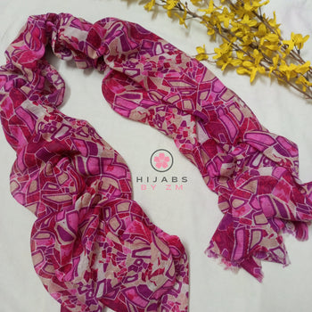 Pebbles Print Hijab - Pink