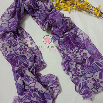 Pebbles Print Hijab - Purple