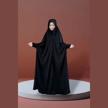Irani Chadar with Sleeves and Buttons - Black